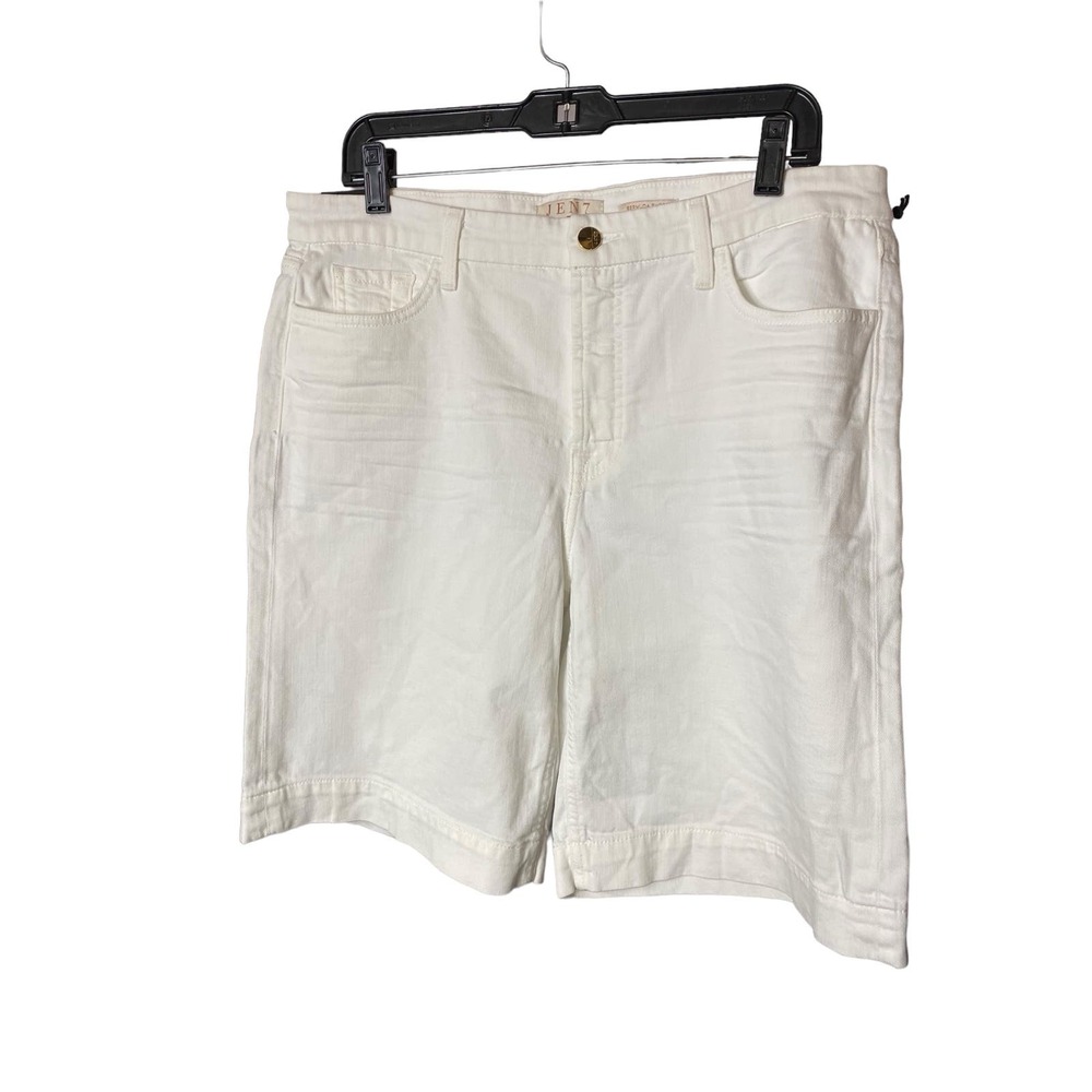 7 For All Mankind Women's White Denim Shorts